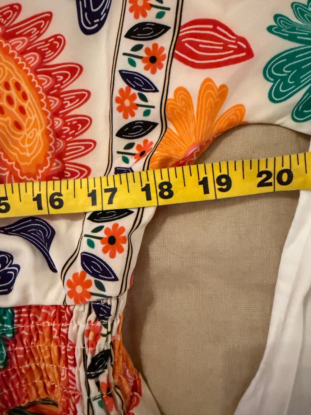 BloomChic Floral Wrap Maxi Dress - Cream with Orange, Teal & Navy Flowers - Picture 3 of 9